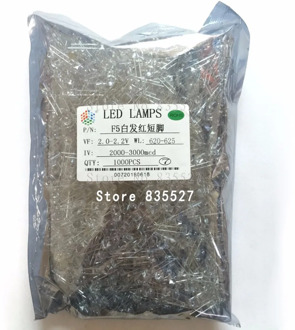 1000pcs / lot red 5mm round water and clear LED lamp beads Red super bright LED Light-emitting diodes (high quality leds)