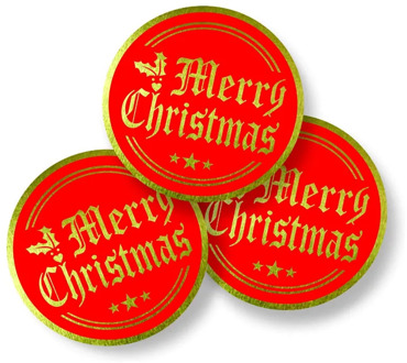 1000Pcs Merry Christmas Stickers Gold Foil Christmas Envelope Stickers Seals Labels Decals for Cards Gifts Envelopes Boxes