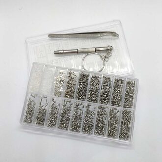 1000Pcs Rvs Schroef Sunglass Horloge Bril Telefoon Bril Schroeven Moeren Schroevendraaier Repair Tool Set Kits
