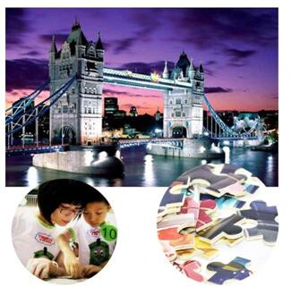 1000Pcs Tower Bridge Papier Puzzel Spel Volwassen Casual Kids Intelligentie Speelgoed Ouder-kind Interactief Spel