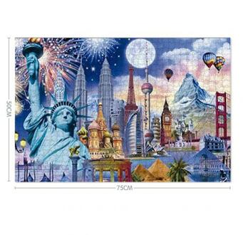 1000Pcs Vrijheidsbeeld Building Volwassen Kinderen Jigsaw Puzzels Game Speelgoed Muur Decor Kenmerken Vrijheidsbeeld, berg, Mooie