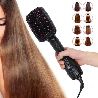 1000W 2-in-1 Portable Hair Styling Comb Hot Air Hair Dryer Comb Wet Dry Dual Use Hairdressing Tools EU Plug 220V