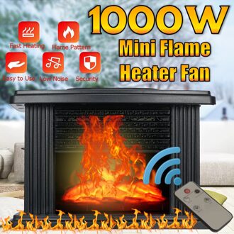 1000W Desktop Mini Elektrische Haard Kachel Met Log Vlam Effect Warm Air Heater Fan Bureau Tafel Verwarming Voor Winter smart Home
