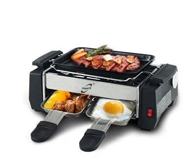 1000W High Power Non-stick Familie Barbecue Elektrische Raclette Grill Rookloze Grill Raclette Pan Elektrische Bakplaat