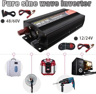 1000W Omvormer 12V 220V Zuivere Sinus DC12V/24V Naar Ac 220V 50Hz power Converter Booster Voor Huishoudelijke Auto Omvormer 1000W 48V