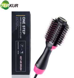 1000W Professional 2 in 1 Hair Dryer Brush Curling Iron Ion One Step Hair Dryer Electric Blow Dry Brush Hairdryer Roller Styler