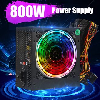 1000W Voeding 12cm Multicolor LED Fan Passieve PFC Stille Ventilator ATX 24 pin 12V PC Computer SATA Gaming PC Voeding