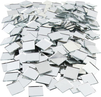1000x Spiegel mozaiek steentjes vierkant 16 mm