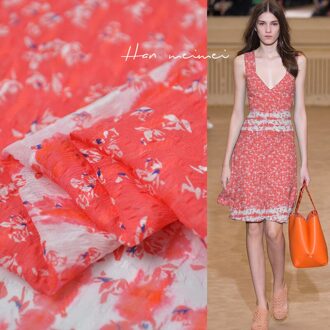 100Cm * 128Cm Stropdas Geverfd Gerimpelde Zijde Georgette Yoryo Zijde Jacquard Stof Materiaal Voor Bruiloft Bloemen