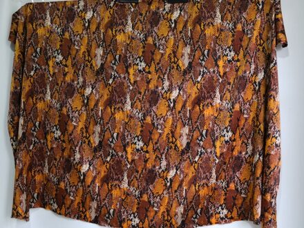 100Cm * 150Cm Afrika Snake Afdrukken 98% Polyester 2% Spandex Satijnen Stof Zachte Crêpe Charmeuse Haarband Textiel zachte geel bruin