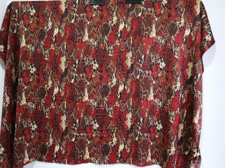 100Cm * 150Cm Afrika Snake Afdrukken 98% Polyester 2% Spandex Satijnen Stof Zachte Crêpe Charmeuse Haarband Textiel zachte rood