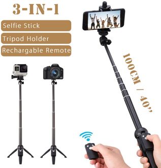 100cm/40" Universal Wireless bluetooth Selfie Stick Tripod Monopod for Gopro for iPhone Android Smartphone SLR Sport Camera