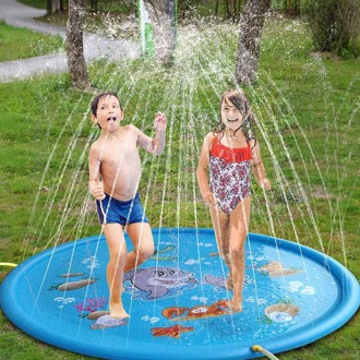 100Cm Opblaasbare Sprinkler Mat Zomer Kids Zwembad Ronde Spray Water Kussen Speelgoed Pad Outdoor Kinderen Speel Pvc