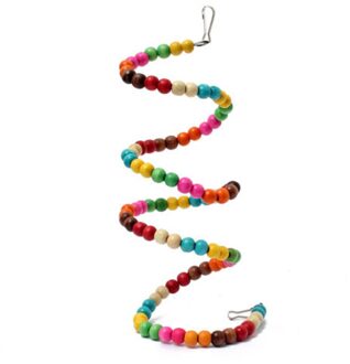 100Cm Papegaaien Speelgoed Regenboog Swing Oefening Speelgoed Voor Hamster Parrot Parkiet Houten Vogel Ladder Trap Grappig Huisdier Speelgoed