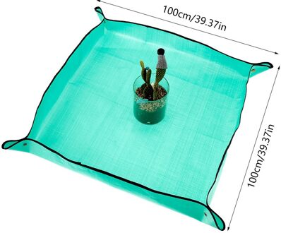 100cm Planting Mat PE Gardening Mat Green Gardening Pad Plant Balcony Super Light Reusable Waterproof Foldable Flower Mat 100x100cm