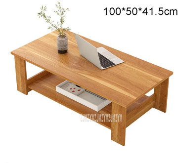100cm Rectangular Modern Simple Wood Tea Table 2 Layer Sofa Side Bedside Wooden Leisure Table Fashion Living Room Furniture