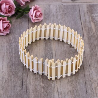 100Cm X 5Cm Mini Kleine Houten Omheining Diy Mini Huis Fairy Garden Micro Plant Pot Decor Bonsai Terrarium ornament (Hout Kleur)