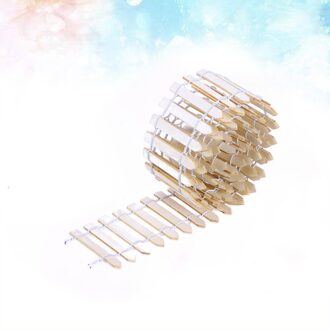 100Cm X 5Cm Mini Kleine Houten Omheining Diy Mini Huis Fairy Garden Micro Plant Pot Decor Bonsai Terrarium ornament (Hout Kleur)