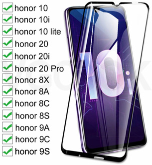 100D Full Protective Glass For Huawei honor 10 Lite 20 Pro 10i 20i Tempered Screen Protector On Honor 8X 8A 8C 8S 9A 9C 9S Glass