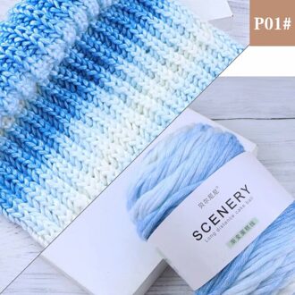 100G Regenboog Kleur Hand Geweven Katoenen Garen Zachte Gehaakte Dikke Garen Voor Hand Breien Warme Trui Sofa Kussen sjaal Diy 1stk 01