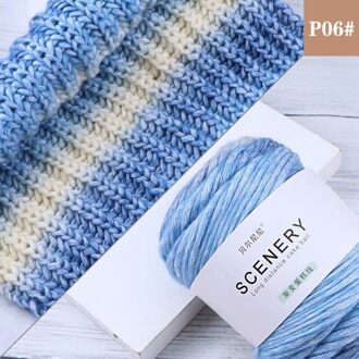 100G Regenboog Kleur Hand Geweven Katoenen Garen Zachte Gehaakte Dikke Garen Voor Hand Breien Warme Trui Sofa Kussen sjaal Diy 1stk 06