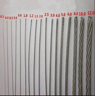 100M SS316 Marine Grade Roestvrij Staaldraad Kabel 7X7 Structuur Touw 0.5Mm 1Mm 1.2Mm 1.5mm Diameter