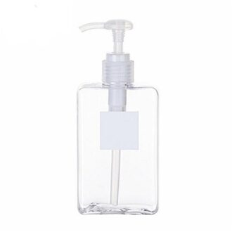 100Ml Douchegel Fles Shampoo Druk Conditioner Vierkante Badkamer Zeepdispenser Plastic Opslag Flessen Hervulbare #25 wit