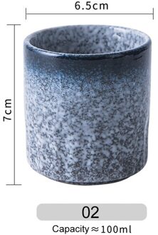 100Ml Japanse Stijl Theekopje Water Cup Steengoed Keramische Handgeschilderde Kungfu Theekopje Cuisine Drinkware Koffie Mokken B