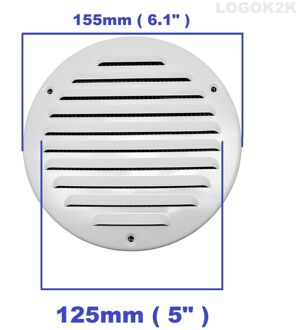 100Mm 125Mm 150Mm Platte Cirkel Air Vent Grill Metalen Cover Ronde Ducting Ventilatie wit - 125mm