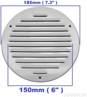 100Mm 125Mm 150Mm Platte Cirkel Air Vent Grill Metalen Cover Ronde Ducting Ventilatie wit - 150mm