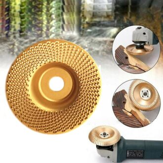 100Mm Carbide Hout Slijpschijf Schuren Houtsnijwerk Vormgeven Disc Slijptol Voor Haakse Slijper Disc goud