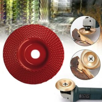100Mm Carbide Hout Slijpschijf Schuren Houtsnijwerk Vormgeven Disc Slijptol Voor Haakse Slijper Disc rood
