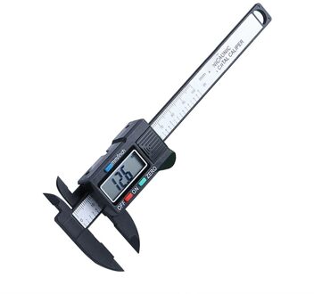 100Mm Lcd Digitale Elektronische Carbon Fiber Schuifmaat Gauge Micrometer Hoge Precisie Elektronische Schuifmaat 0-100mm zwart