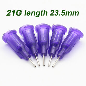 100Pc 21G Lengte 23.5Mm Precision Gepassiveerd S.S. Doseer Tip Met Pp Safetylok Hub, 0.5 "Tubing Lengte Lijm Dispenser Naalden