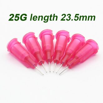100Pc 25G Lengte 23.5Mm Precision Gepassiveerd S.S. Doseer Tip Met Pp Safetylok Hub, 0.5 "Tubing Lengte Lijm Dispenser Naalden