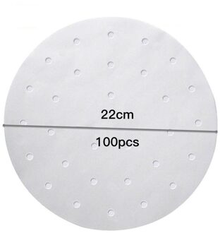 100Pc 7/8/9 Inch Lucht Friteuse Stoomboot Liners Premium Geperforeerde Houtpulp Papers Non-stick Stomen Mand mat Bakken Koken Tools 9 duim