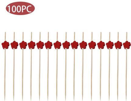 100Pc Bamboe Pick Buffet Fruit Vork Party Dessert Stok Cocktail Spies Hart Bloem Bamboe Pick Buffet Cupcake Fruit Vork party