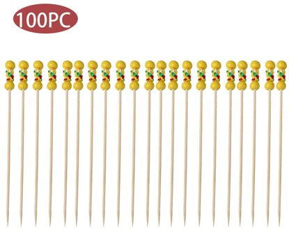 100Pc Bamboe Pick Buffet Fruit Vork Party Dessert Stok Cocktail Spies Hart Bloem Bamboe Pick Buffet Cupcake Fruit Vork party