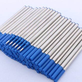 100Pc Blauw Rvs Standaard Rollerball Pen Inkt Vullingen