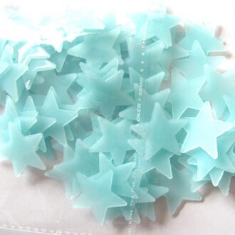 100Pc Kids Slaapkamer Fluorescent Glow In The Dark Sterren Muurstickers Blauw