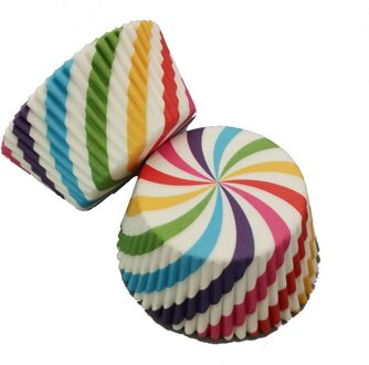 100Pc Kleurrijke Papier Taart Cupcake Liner Geval Wrapper Muffin Bakken Cup Party 4 Stijlen Cake Paper Cup Bakken Tool side Decor Tool