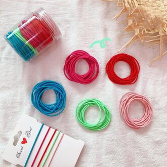 100Pc Meisjes Kleurrijke Elastieken Rubberen Band Banden/Ringen/Touwen Haaraccessoires Scrunchy Hoofdbanden 3