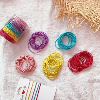 100Pc Meisjes Kleurrijke Elastieken Rubberen Band Banden/Ringen/Touwen Haaraccessoires Scrunchy Hoofdbanden 5