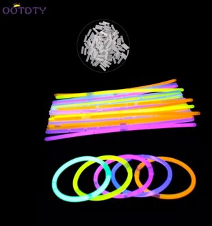 100Pc Multi Kleur Licht Sticks Glow Fluorescentie Sticks Armbanden Kettingen Neon Party Levert Lichtgevende Decoratie Licht Up Speelgoed