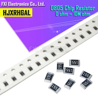 100Pcs 0805 SMD 1/4W 0R ~ 10M chip resistor 0 10R 100R 220R 330R 470R 1K 4.7K 10K 47K 100K 0 10 100 330 470 ohm