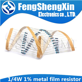 100pcs 1/4W 1% metal film resistor 1M 1.2M 1.5M 2M 2.4M 3.6M 4.7M 5.1M 6.8M 7.5M 9.1M 10M 12M 15M 18M 20M 22M