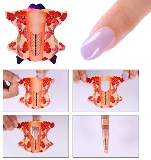 100Pcs 1 Roll Ovale Vorm Lijm Nail Formulier Voor Acryl Uv Gel Tip Nagels Uitbreiding Nail Art Gereedschap Nail sticker