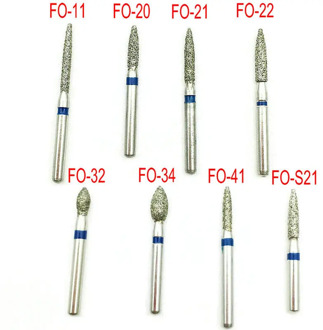 100pcs/10 set Dental Diamond Burs Drill FO Series Teeth Whitening Polishing Product for High Speed Handpieces FG 1.6mm
