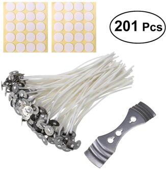 100Pcs 100% Soja Waxed Kaars Wieken Met Tabs Katoen Kaars Lont Vlamloze Wick Voor Diy Kaars Maken Accessoires 100stk 20cm