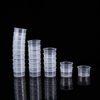 100pcs 10ml Disposable Measuring Cups Thickened Clear Plastic Liquid Volumetric Measurement Cups
